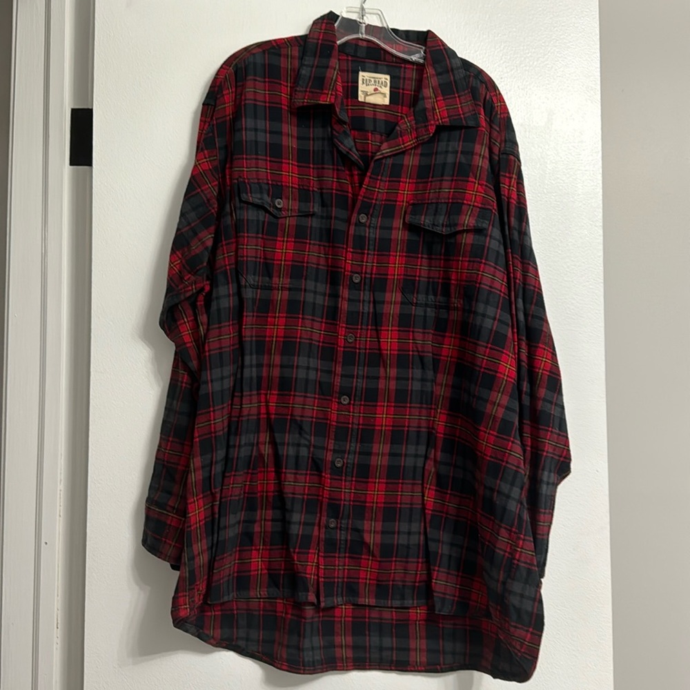 Redhead plaid button up